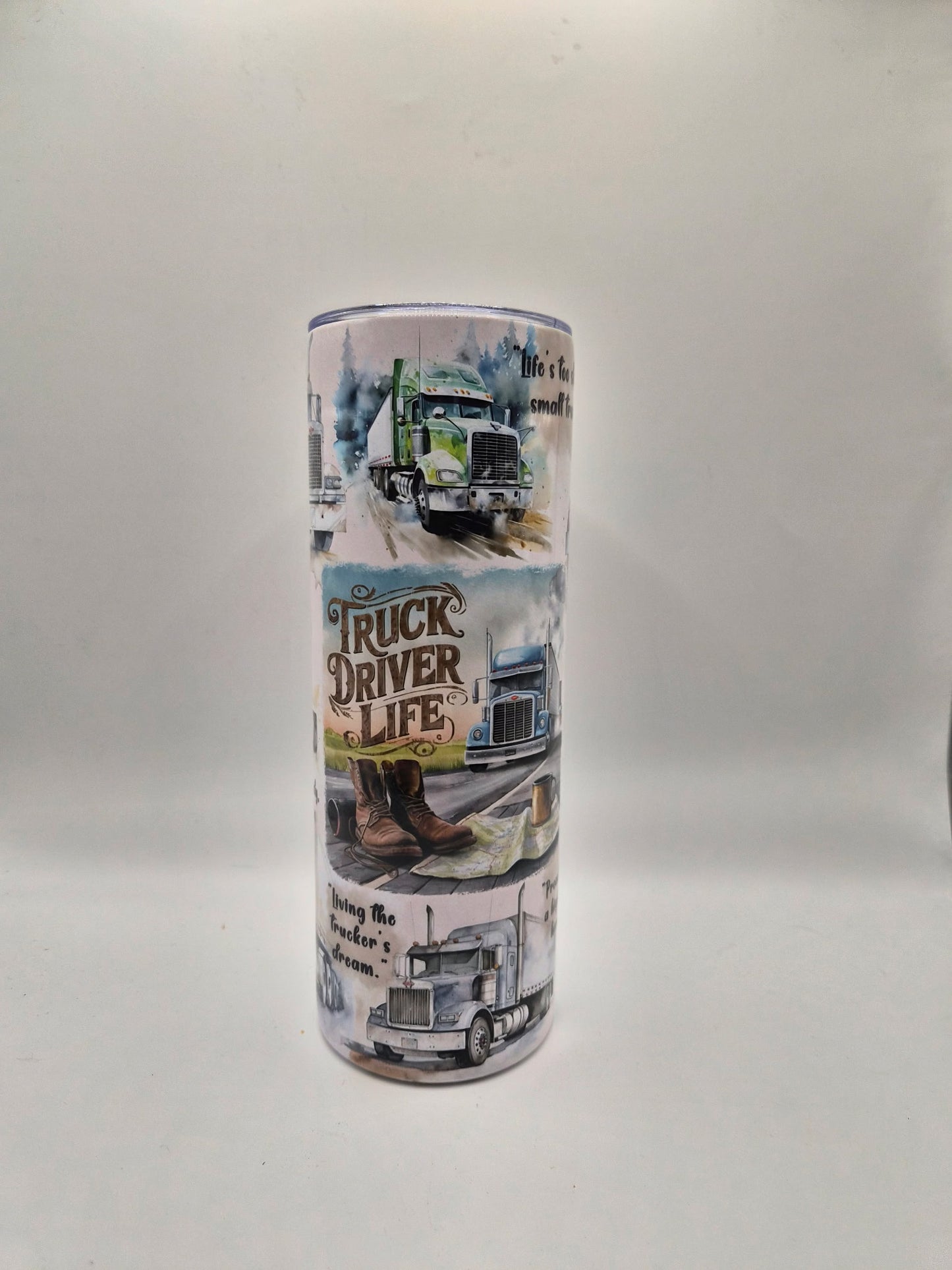 🚛 “Truck Driver Life” – 20oz Sublimation Tumbler